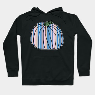 Halloween Horror Pumpkin Light Blue Pink Stripes Hoodie